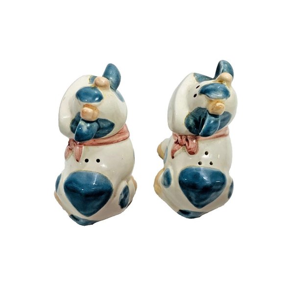 VTG Cooks Tools Kitschy Cow Salt Pepper Shakers 3" Porcelain Kawaii Farmhouse - Picture 3 of 12